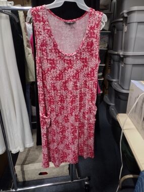 Style & Co. Pink and White Printed Midi Dress